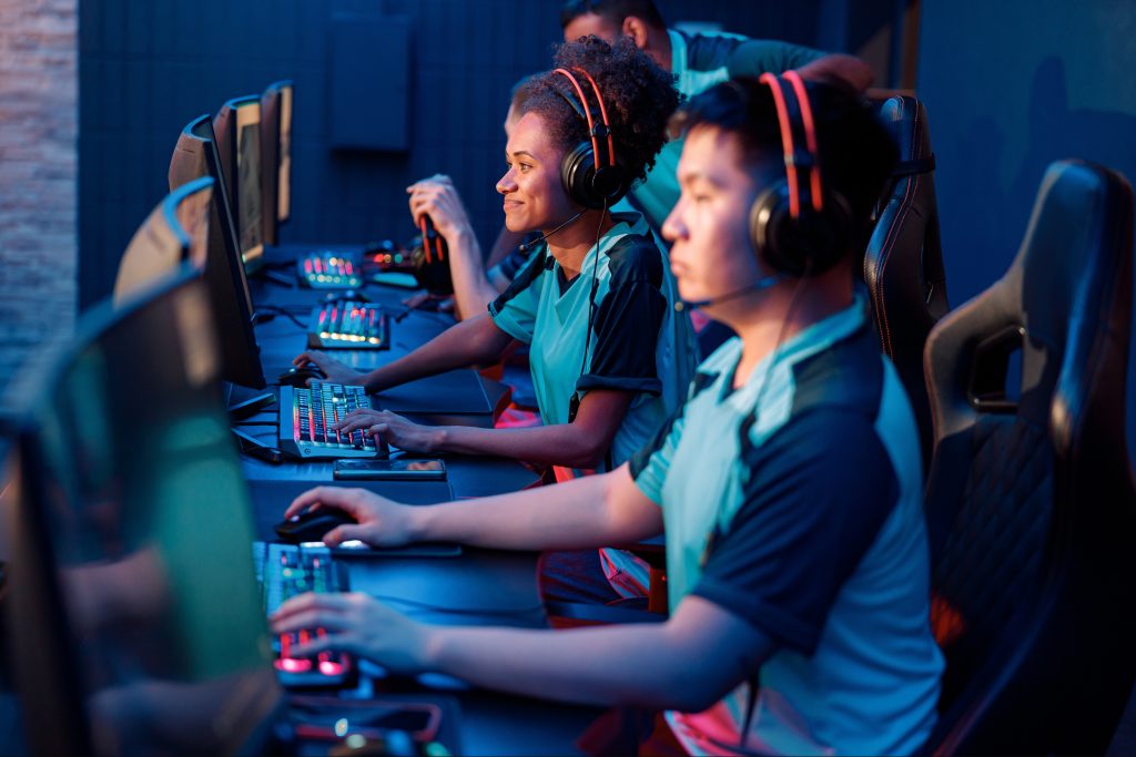 Young Professional Esports Players Playing Games Indoors